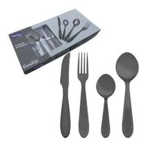 Faqueiro Jogo Talheres Black Aço Inox 24 Peças Sunshine Faqueiro Jogo Talheres Black Aço Inox 24 Peças Sunshine