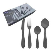 Faqueiro Jogo Talheres Black Aço Inox 24 Peças Sunshine Faqueiro Jogo Talheres Black Aço Inox 24 Peças Sunshine