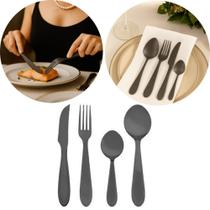 Faqueiro Jogo Talheres Black Aço Inox 24 Peças Sunshine