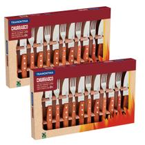 Faqueiro Jumbo 24 Peças Churrasco Original Garfos e Facas Inox Premium 22399063 Faqueiro Jumbo 24 Peças Churrasco Original Garfos e Facas Inox Premium 22399063
