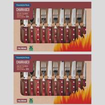 Faqueiro Jumbo Polywood Churrasco Aço Inox 24 Pçs Tramontina KIT 02 CX C/12 Faqueiro Jumbo Polywood Churrasco Aço Inox 24 Pçs Tramontina KIT 02 CX C/12