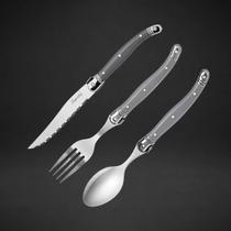 Faqueiro Laguiole La Tour 18 Peças Inox Premium Cepo Madeira