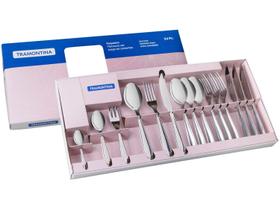 Faqueiro Laguna 24 Peças em Aço Inox com Facas de Churrasco Acabamento em Brilho Tramontina 66906/575