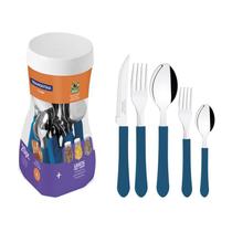 Faqueiro Leme Lâminas em Aço Inox e Cabo Azul 20 Peças - Tramontina