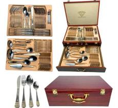 Faqueiro luxo 84 pcs maleta