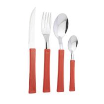 Faqueiro Martinazzo Una em Metal com Cabo Plástico Vermelho 20 Peças Faqueiro Martinazzo Una em Metal com Cabo Plástico Vermelho 20 Peças