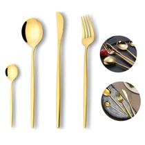 Faqueiro Mesa Posta Inox Gold Premium 24 Peças Dourado Faqueiro Mesa Posta Inox Gold Premium 24 Peças Dourado