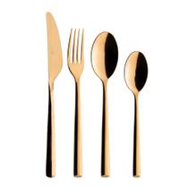 Faqueiro Mimo 16 Peças em Aço Inox Dourado Oxford