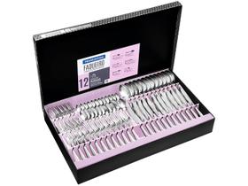 Faqueiro Mônaco Aço Inox com Facas de Mesa Forjadas 72 Pc -Tramontina