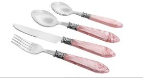 Faqueiro motherpearl rosa lyor 24pc