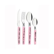 Faqueiro My Lovely Kitchen com Lâminas em Inox e Cabos de Polipropileno Rosa 16pçs - Tramontina