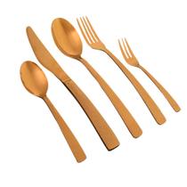 Faqueiro Norah 30 Peças Aço Inox Bronze Martelado Mimo Style