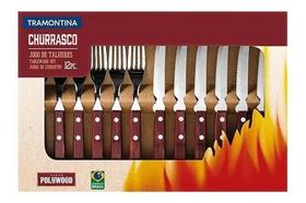 Faqueiro P/Churrasco 12 pçs Inox Cabo de Madeira Tramontina Faqueiro P/Churrasco 12 pçs Inox Cabo de Madeira Tramontina