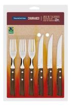 Faqueiro P/Churrasco 12 pçs Inox Cabo de Madeira Tramontina