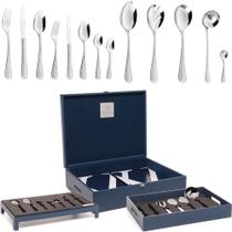 Faqueiro pérola 101 peças aço inox c/ estojo - wolff Faqueiro pérola 101 peças aço inox c/ estojo - wolff