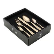 Faqueiro Pisa Dourado 30 Peças em Inox Wolff Rojemac Elegância e Sofisticação para Sua Mesa