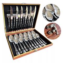 Faqueiro Prata Luxo 24 Peças com Maleta