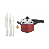 Faqueiro Premium 3Pç+ Panela De Pressão 4,5 Lt Tramontina
