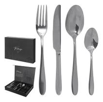 Faqueiro Premium Aco Inox 24 peças Toulouse Prata Florarte