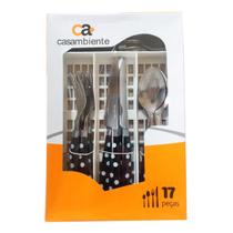 Faqueiro Preto 17 Peças Com Porta Talher Casambiente Faqueiro Preto 17 Peças Com Porta Talher Casambiente