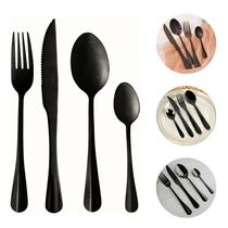 Faqueiro Preto 24 Peças Luxo Lyor Aço Inox