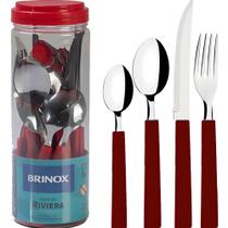 Faqueiro Riviera 24 Peças Vermelho - 6025/752 - BRINOX