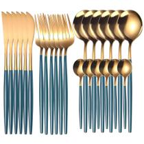 Faqueiro Talheres Jogo De Jantar 24 Peças Jogo De Jantar Itens Mesa Posta - Kit 24 Peças Slim