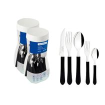 Faqueiro Talheres Leme Inox 40 Peças Tramontina Preto Faqueiro Talheres Leme Inox 40 Peças Tramontina Preto