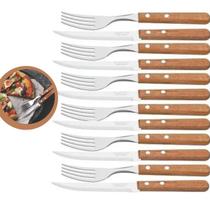 Faqueiro Talheres Para Churrasco Inox Cabo De Madeira Tramontina Conjunto 12 Peças