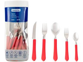 Faqueiro Talheres Tramontina 20 Peças com Pote Leme Talheres Mesa Faqueiro Talheres Tramontina 20 Peças com Pote Leme Talheres Mesa