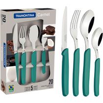 Faqueiro Tramontina Aço Inox Carmel 20 Pç Turquesa Médio