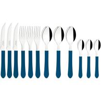 Faqueiro Tramontina Aço Inox Leme 12 Pç Azul