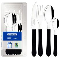 Faqueiro Tramontina Aço Inox Leme 12 Pçs Cabo de Inox e Polipropileno