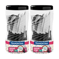 Faqueiro Tramontina Aço Inox New Kolor 60 Peças Preto
