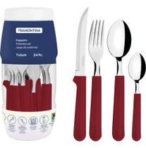 Faqueiro Tramontina Aço Inox Tulum 24 Pç Vermelho Faqueiro Tramontina Aço Inox Tulum 24 Pç Vermelho