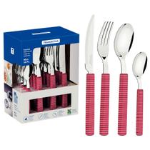 Faqueiro Tramontina Bliss 16 peças Viva Magenta em Aço Inox Faqueiro Tramontina Bliss 16 peças Viva Magenta em Aço Inox
