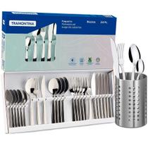 Faqueiro Tramontina Búzios em Aço Inox 24 Peças com Porta Talheres