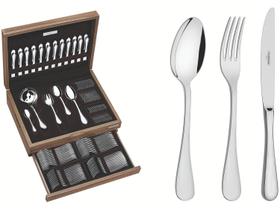 Faqueiro Tramontina Classic 101 Peças com Facas de Mesa Forjadas e Estojo de Madeira