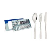 Faqueiro Tramontina Cosmos Aço Inox Com Facas Mesa Acabamento Brilho 24 Peças Tramontina