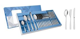 Faqueiro Tramontina Cosmos em Aço Inox com Facas de Mesa Acabamento em Brilho 24 Peças