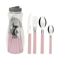 Faqueiro Tramontina Gamboa Lâminas Aço Inox Rosa 16 Peças Tramontina