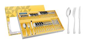 Faqueiro Tramontina Havana em Aço Inox com Facas para Churrasco Acabamento em Brilho 42 Peças