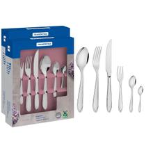 Faqueiro Tramontina Inox Completo 60 peças Laguna Jogo de Talheres Serve 10 Pessoas com Desenho no Cabo