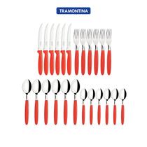 Faqueiro Tramontina Ipanema 24 Peças Aço Inox Vermelho Faqueiro Tramontina Ipanema 24 Peças Aço Inox Vermelho