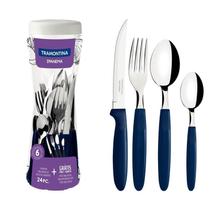 Faqueiro Tramontina Ipanema 24 Peças Inox Azul