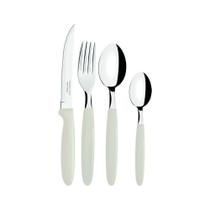 Faqueiro Tramontina Ipanema Cinza com Lâminas em Aço Inox com Pote Plástico - 24 peças Faqueiro Tramontina Ipanema Cinza com Lâminas em Aço Inox com Pote Plástico - 24 peças