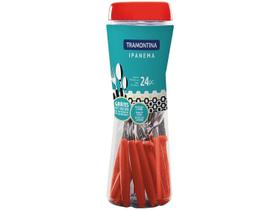 Faqueiro Tramontina Ipanema Inox 24 Peças Vermelho com Pote Multiuso