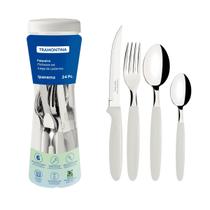 Faqueiro Tramontina Ipanema Laminas Aço Inox C/ Pote 24 Und