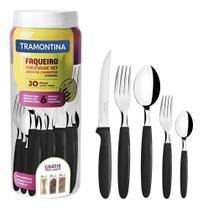 Faqueiro Tramontina Ipanema Preto 30 Peças: Elegância E Dura