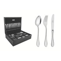 Faqueiro Tramontina Italy com Facas de Mesa Forjadas 6mm e Estojo de Madeira 130 Peças